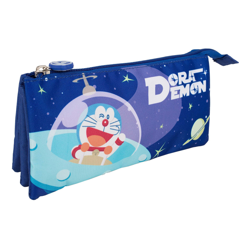 Estojo escolar triplo Doraemon Space 11x23x5 cm
