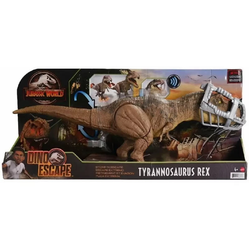 Jurassic World - Figura dinossauro T-Rex passo e ataque, JURASSIC WORLD