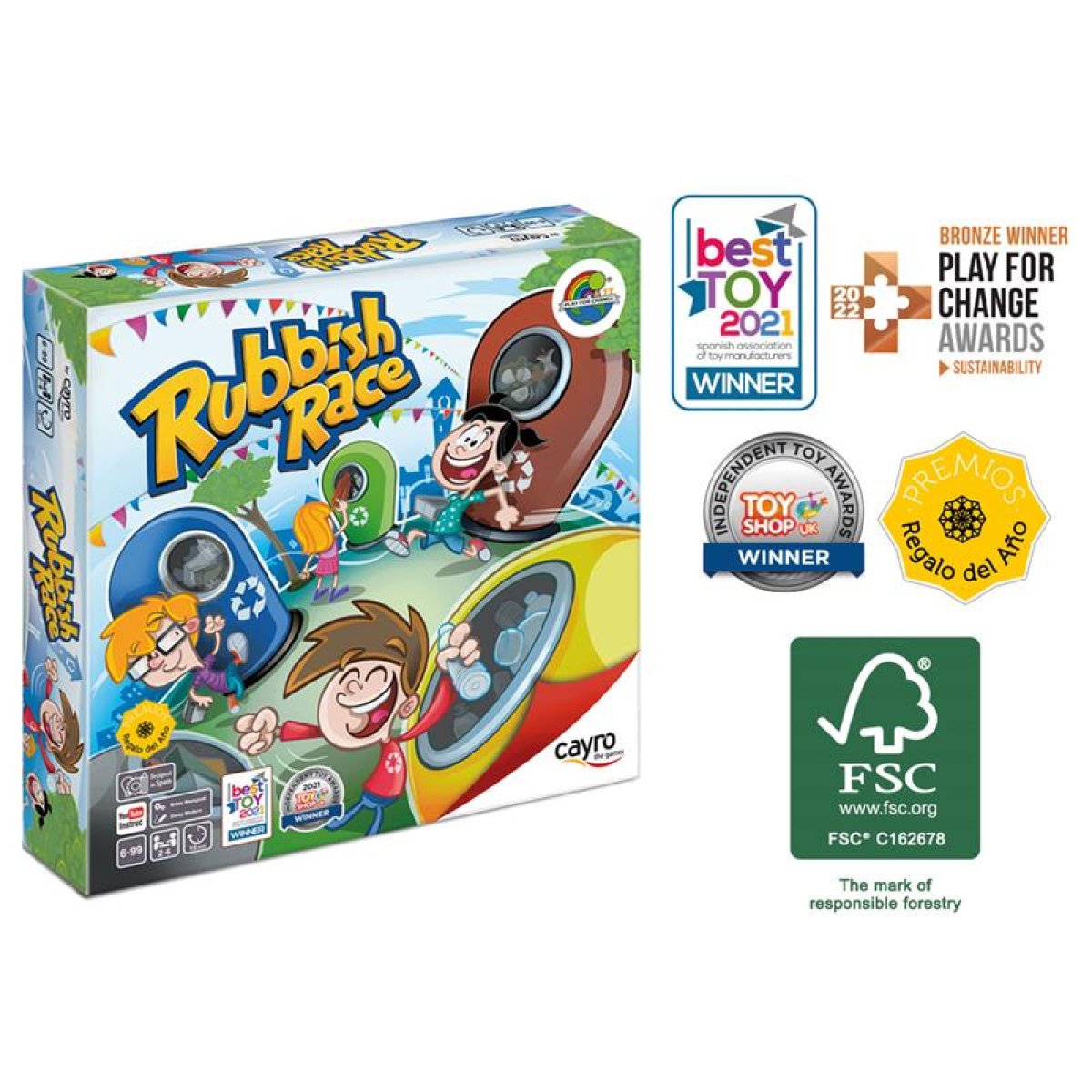 Jogo de Tabuleiro Rubbish race reciclagem