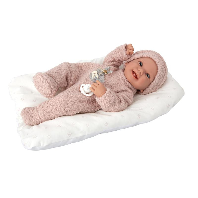 Boneca bebé Elegance 42 cm Zoe vinyl com almofada