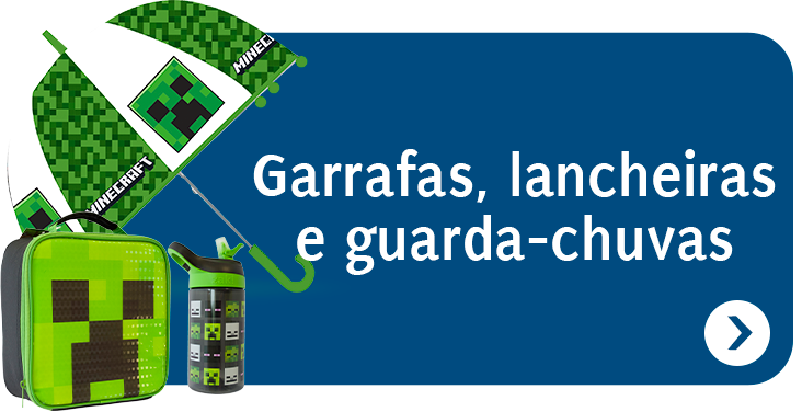 Garrafas, lancheiras e guarda chuvas