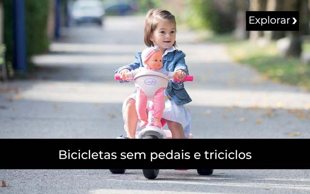 bicicletas sem pedais e triciclos