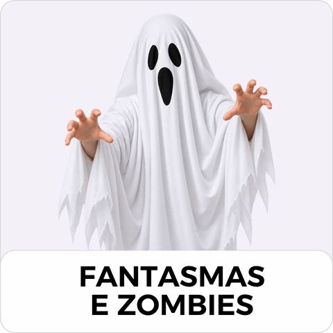 Disfarces de fantasmas e zombies para crianças no Halloween