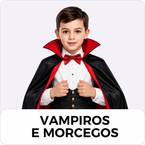 Disfarces de vampiros e morcegos para crianças no Halloween