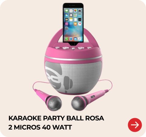 Comprar Karaoke Party Ball rosa 2 micros 40 watt online
