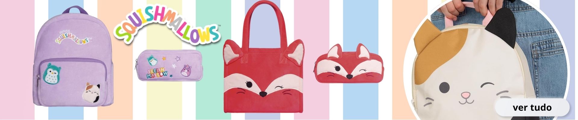 Mochilas e estojos squishmallows