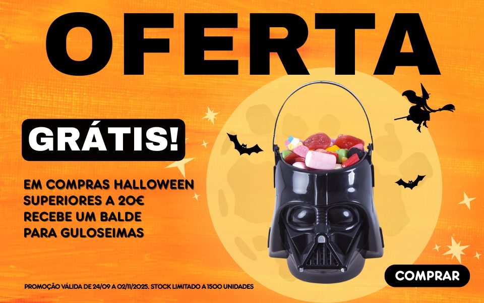 oferta de balde rebuçados em todas as compras de halloween