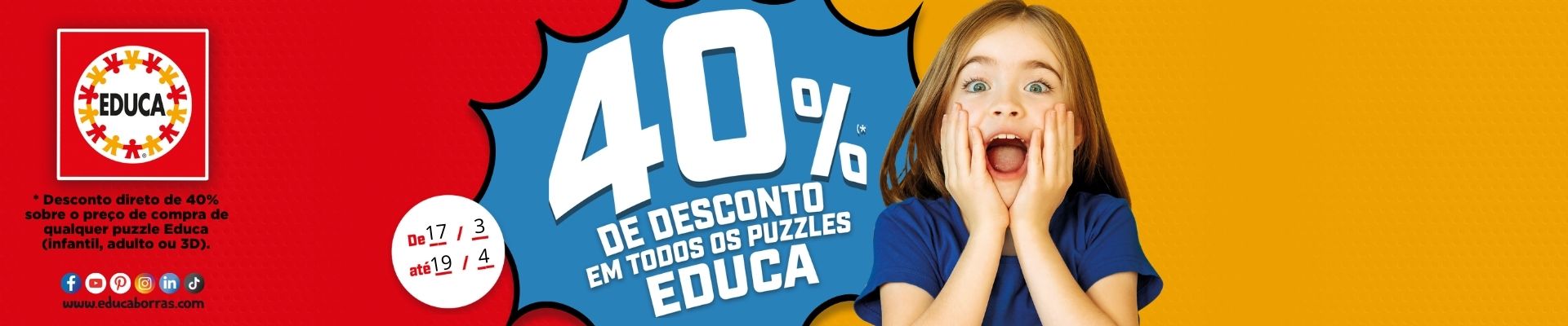 Puzzles Educa com -40% de desconto