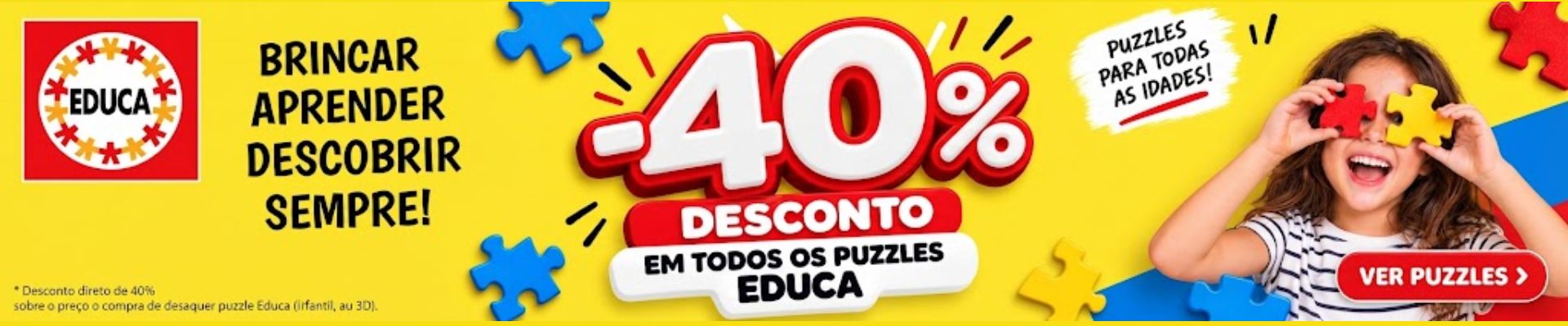 -40% em todos os puzzles descontos em todos os puzzles
