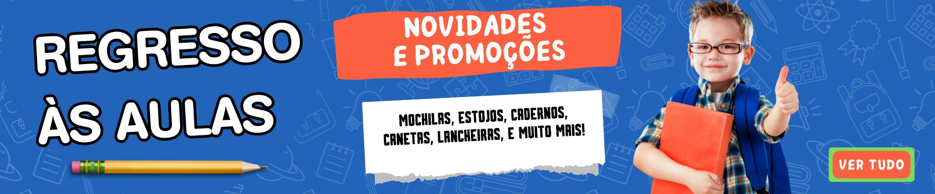 material escolar em promoção