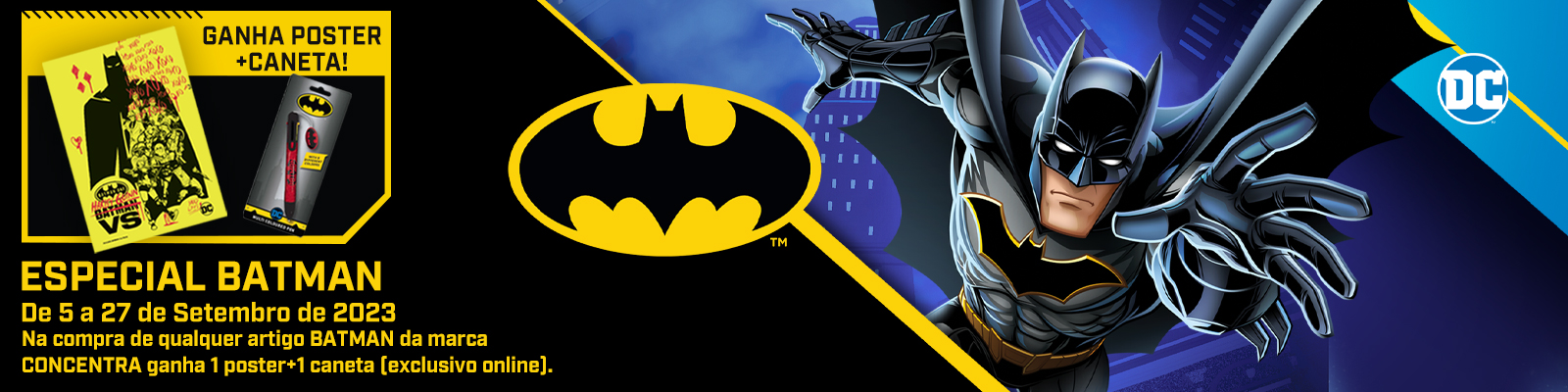 compra brinquedos batman e recebe uma oferta