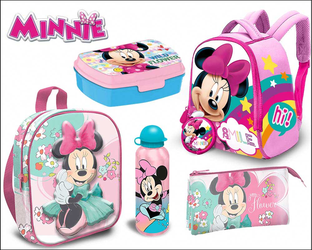 Mochilas, lancheiras e garrafas de Minnie